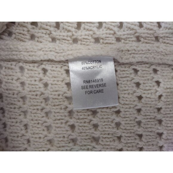 Freshman 1996 Womens Beige Cropped Knit Button-Up Cardigan Sweater L, NWT. - Picture 4 of 8